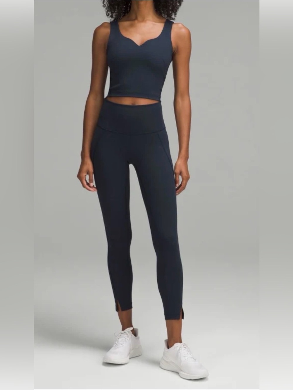 Like New Lululemon Wunder Train High-Rise 25” Tights in Navy with Ankle Slits
